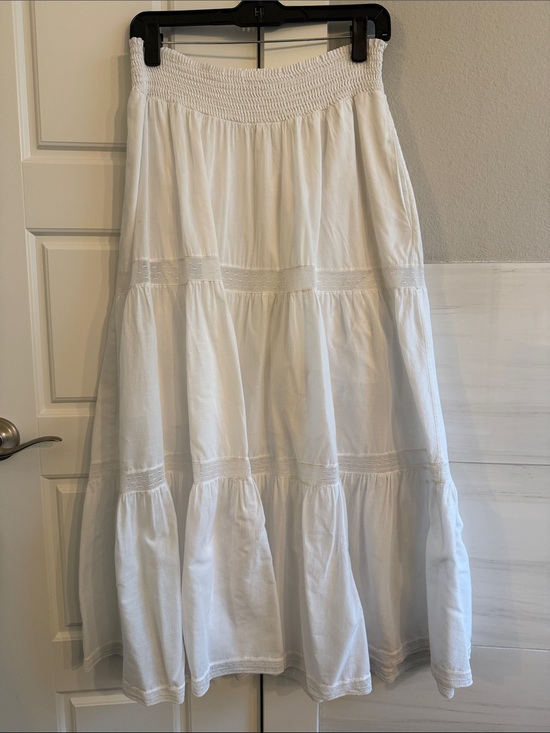 Rebecca Taylor Dresses & Skirts - Rebecca Taylor White Tiered Maxi Skirt with Smocked Waist
